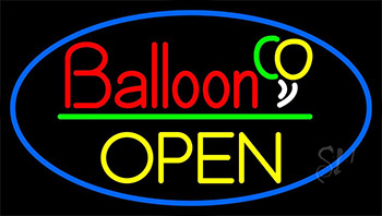 Block Open Balloon Neon Sign