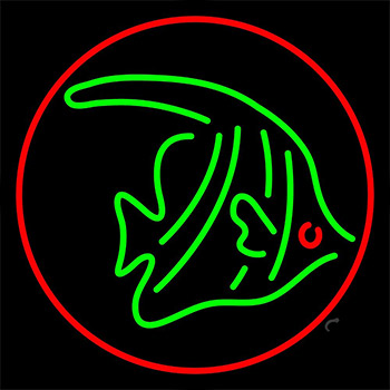 Fish Blue Border Neon Sign