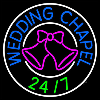 Wedding Chapel With Bell Neon Sign