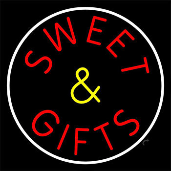 Sweets And Gifts With Border Neon Sign