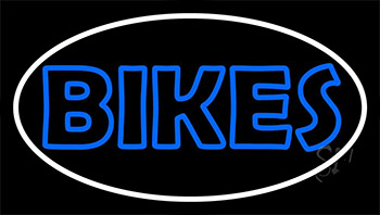 Blue Double Stroke Bikes Neon Sign