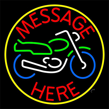 Custom Motorcycle Yellow Circle 1 Neon Sign