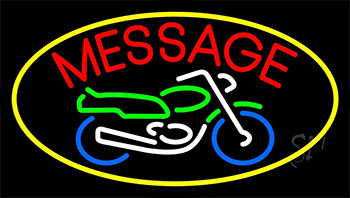 Custom Motorcycle Yellow Circle 2 Neon Sign