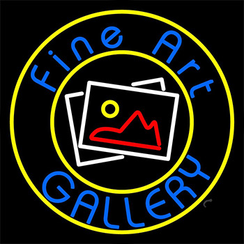 Fine Art Gallery With Logo Neon Sign