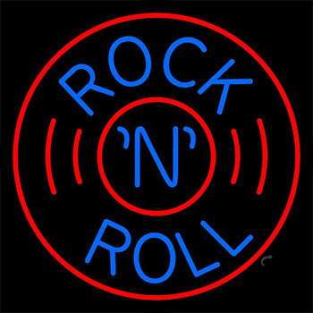 Blue Rock Disc Neon Sign