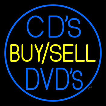 Cds Buy Sell Dvds Block Neon Sign
