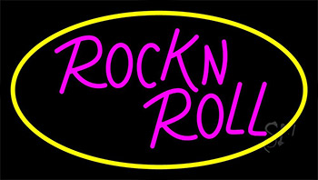 Pink Rock N Roll Guitar 2 Neon Sign