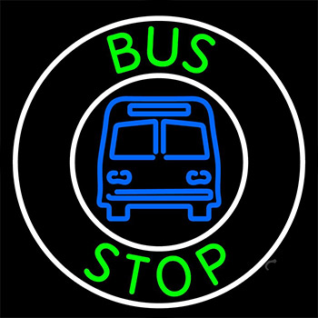 Green Bus Stop Neon Sign