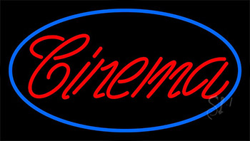 Red Cursive Cinema Neon Sign