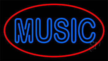 Blue Music Block 3 Neon Sign