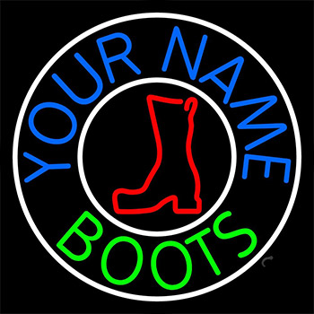 Custom Red Logo Green Boots Neon Sign