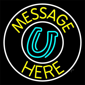 Custom Turquoise Horseshoe Neon Sign