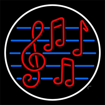 Notes White Border 1 Neon Sign