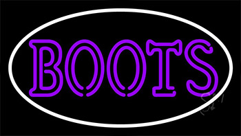 Purple Double Stroke Boots Neon Sign