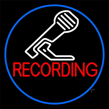 Red Recording 3 Neon Sign