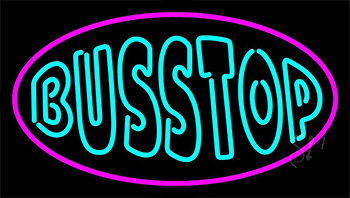 Turquoise Bus Stop Neon Sign