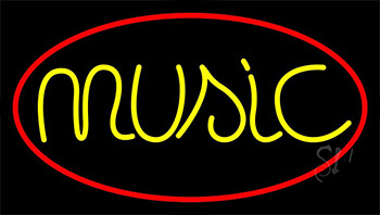 Yellow Music Neon Sign