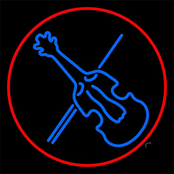 Blue Violin Neon Sign