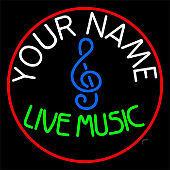 Custom Green Live Music Block Neon Sign