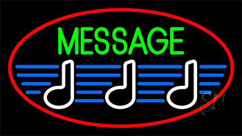 Custom Music Red Border 2 Neon Sign