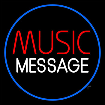 Custom Red Music Blue Circle Neon Sign