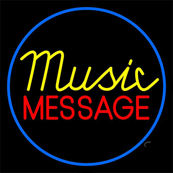 Custom Yellow Music Blue Circle Neon Sign
