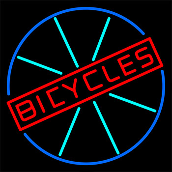 Bicycles With Wheel Neon Sign