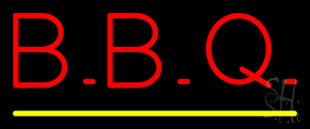 Block Bbq With Yellow Line Neon Sign