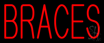 Red Braces Neon Sign