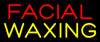 Red Facial Yellow Waxing Neon Sign