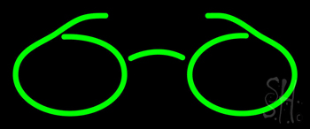 Green Glasses Logo Neon Sign