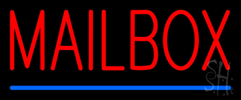 Mailbox Blue Line Neon Sign