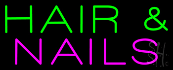 Green Hair And Nails Pink Neon Sign