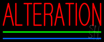 Red Alteration Blue Green Line Neon Sign