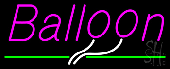 Balloon Line Green Neon Sign