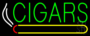 Green Cigars Logo Neon Sign