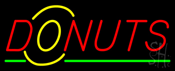 Red Donuts Logo Neon Sign
