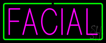 Pink Facial Green Border Neon Sign