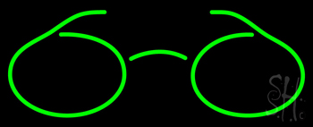 Green Glasses Logo Neon Sign