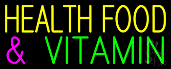 Health Food And Vitamin Neon Sign