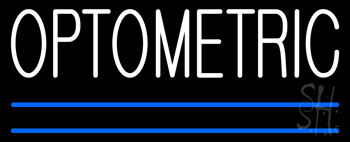 White Optometric Blue Lines Neon Sign