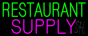 Green Restaurant Pink Supply Neon Sign
