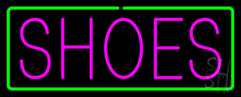 Pink Shoes Green Border Neon Sign