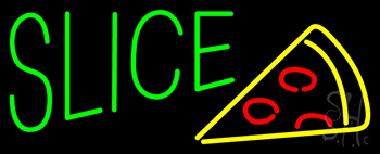 Green Slice Logo Neon Sign