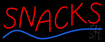 Red Snacks With Blue Line Neon Sign