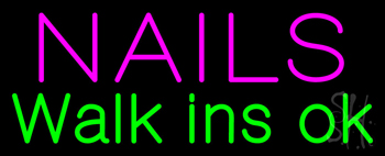 Nails Walk Ins Ok Neon Sign