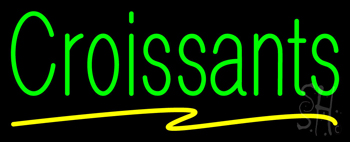 Green Croissants Yellow Line Neon Sign