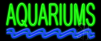 Green Aquariums Block Neon Sign