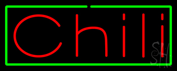 Red Chili Green Border Neon Sign