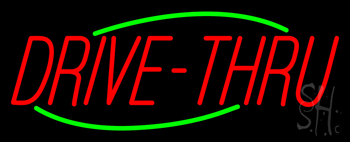 Red Drive Thru Neon Sign